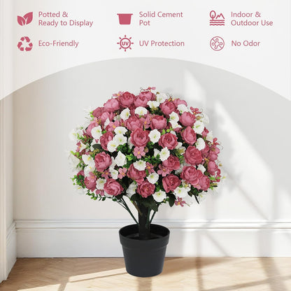 Designer UV-Resistant Silk Peony Pair