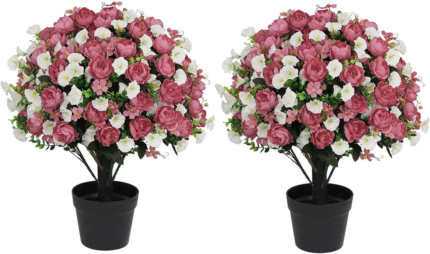Designer UV-Resistant Silk Peony Pair