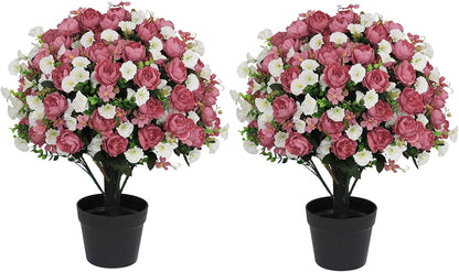 Designer UV-Resistant Silk Peony Pair