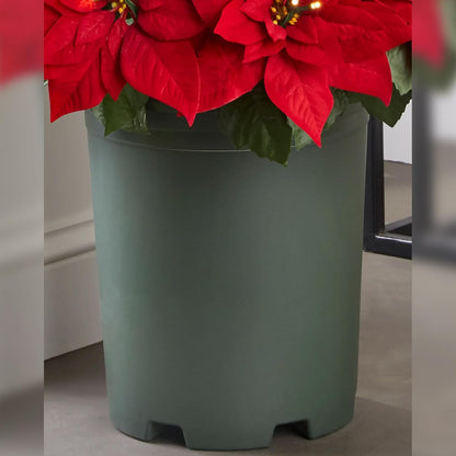Pre-Lit Outdoor Poinsettia Pot Fillers