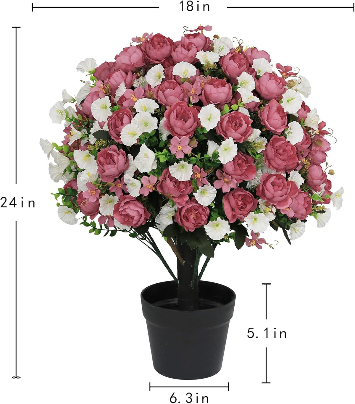 Designer UV-Resistant Silk Peony Pair