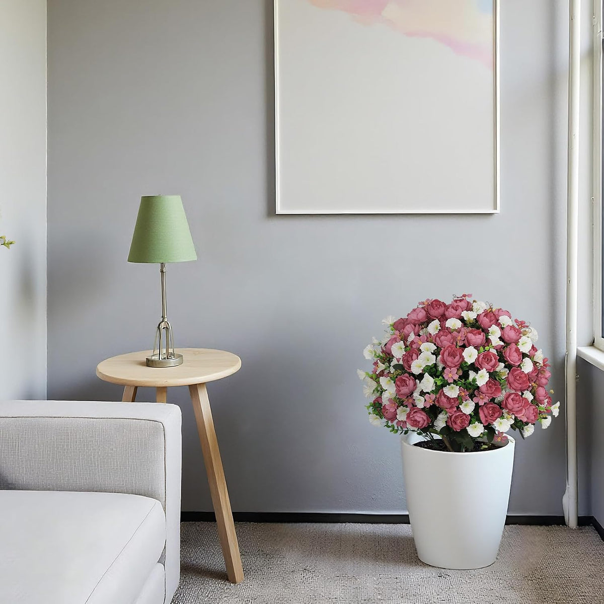 Designer UV-Resistant Silk Peony Pair