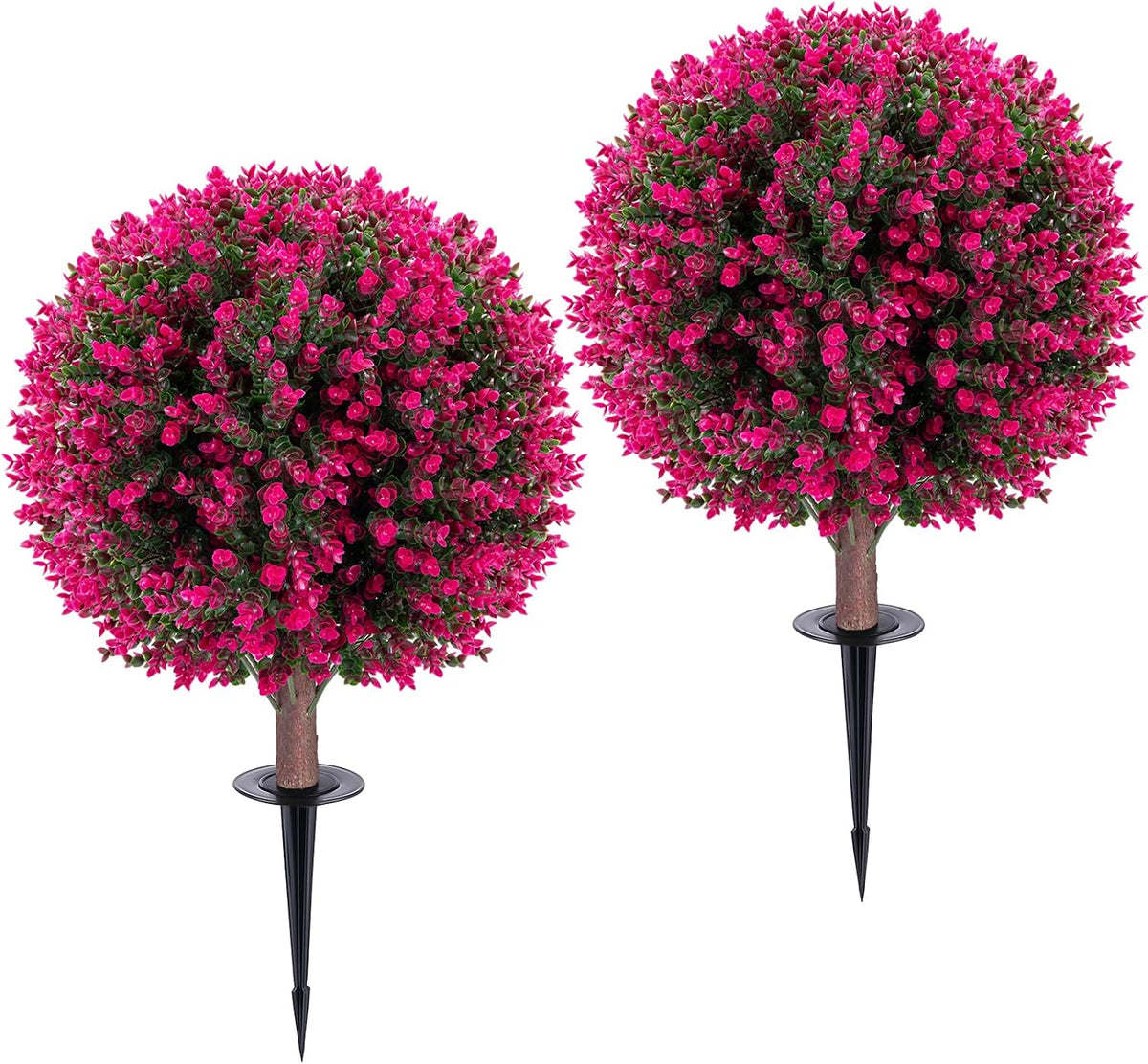 Pink Eucalyptus and Boxwood Topiary Set