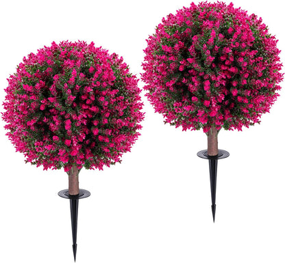 Pink Eucalyptus and Boxwood Topiary Set