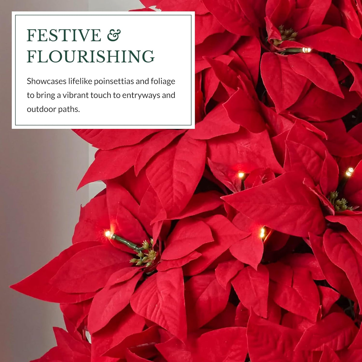 Pre-Lit Outdoor Poinsettia Pot Fillers