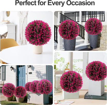 Pink Eucalyptus and Boxwood Topiary Set